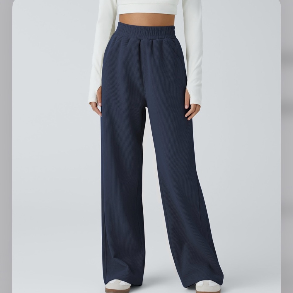 Halara High Waisted Pocket Straight Leg Mop Corduroy Casual Pants